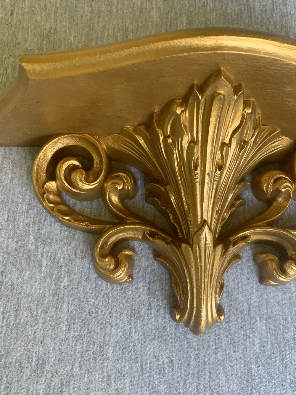 Vintage Burwood Gold Plastic Wall Shelf Hollywood Regency Style 2148 Mid Century